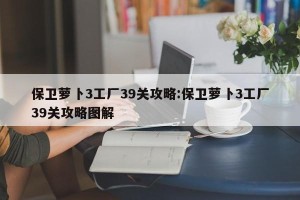 保卫萝卜3工厂39关攻略:保卫萝卜3工厂39关攻略图解